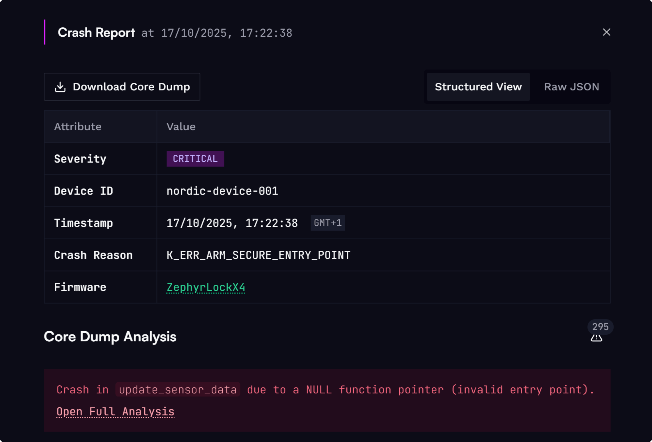 Crash Analysis Screenshot